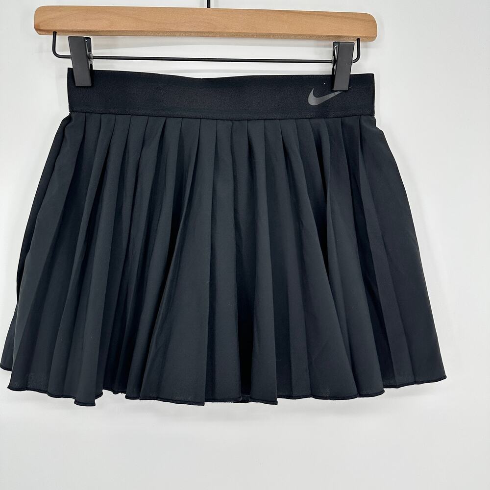 Nike Dri Fit Black Court Victory Pleated Skater Tennis Skort 933218 Womens Small - Picture 1 of 5